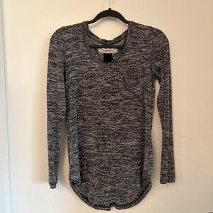 Heathered Black Long Sleeve Women's Top
